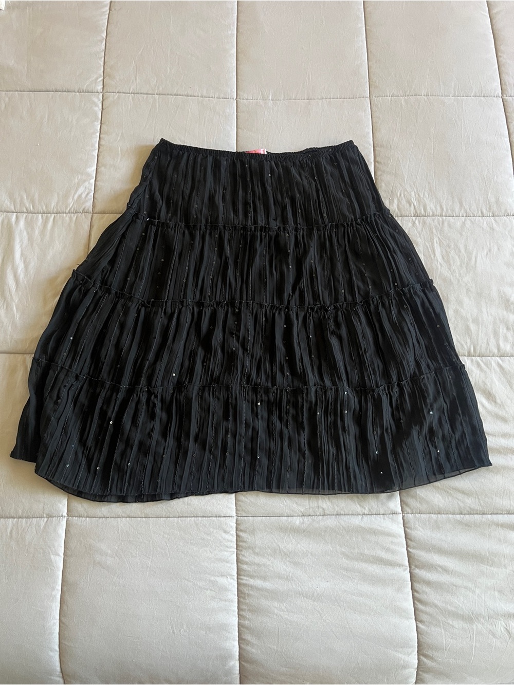 Halo Midi Sequin Tiered Skirt